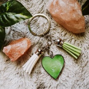 MADE TO ORDER - Handmade Heart Resin/Ink Keychain - details in description!